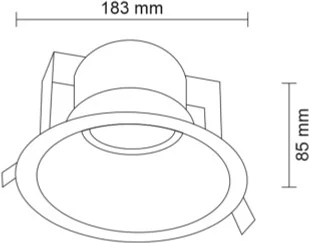 Shilo oprawa sufitowa Kami ES111 czarna wpuszczana 3327 - Lampy sufitowe - miniaturka - grafika 2