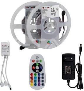 v-tac Taśma LED V-TAC Zestaw RGB SMD5050 2x5mb Pilot Sterownik Zasilacz VT-5050-300 RGB 500lm - Taśmy LED - miniaturka - grafika 4