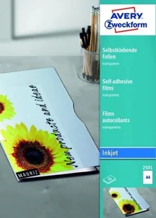 Avery Zweckform Przezroczyste folie samoprzylepne; A4, 50 szt./op., powlekane, grubość 0,17 mm, Avery Zweckform 2501 - Folie termotransferowe do faksów - miniaturka - grafika 2