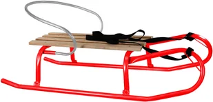 VS VS, Sanki metalowe z oparciem Tomek, czerwony - Sanki i ślizgacze - miniaturka - grafika 4