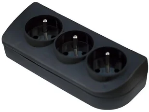 Listwa Przedłużacza 3xGN Uziemienie czarna 0747 - Adaptery i przejściówki - miniaturka - grafika 2