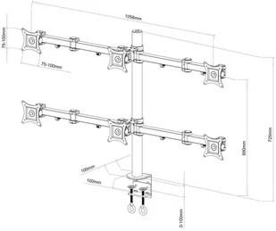 ART uchwyt do monitora LCD 6 monitorów 13-20 AJM000000L06 (AJARTM000000L06) - Uchwyty do monitorów - miniaturka - grafika 4