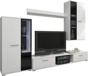 Meblościanki - Biała Meblościanka do salonu Salsa - zestaw Mebli - miniaturka - grafika 1