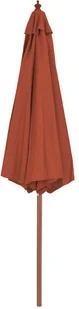vidaXL Parasol ogrodowy na drewnianym słupku, 300 cm, terakota - Parasole ogrodowe - miniaturka - grafika 4