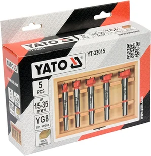 Yato ZESTAW WIERTEŁ DO DREWNA POD ZAWIASY 15-35MM 5SZT YT-33015 - Wiertła - miniaturka - grafika 4