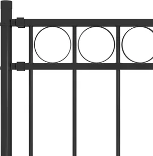 VidaXL Panel ogrodzeniowy, stalowy, 1,7 x 1,5 m, czarny 146315 - Ogrodzenia - miniaturka - grafika 3