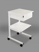 Meble i wyposażenie gabinetów medycznych - Juventas Stolik pod aparaturę aluminiowy II półki + szuflada SA II SZ - miniaturka - grafika 1