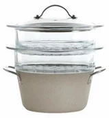 Garnki - Ambition STONE GARNEK DO GOTOWANIA NA PARZE Z POWŁOKĄ PFLUON COOKMARK 20 CM 20146 20146 - miniaturka - grafika 1