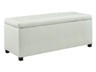 Fotele - Vente-Unique Ława ze skrzynią do przechowywania CONCIERTO ze skóry ekologicznej Kolor biały - miniaturka - grafika 1