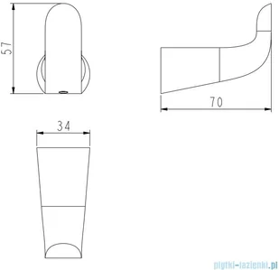 Omnires Saco haczyk pojedynczy chrom SA54110CR - Wieszaki łazienkowe - miniaturka - grafika 2
