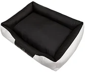 Legowiska dla psów - Hobbydog r3cepbcz5 koszyk na łóżko dla psa/na sofę/Cesar Perfect ze sztucznej skóry, kodura, biały/czarny, rozmiar R3, 95 x 73 x 23 cm 5902052048021 - miniaturka - grafika 1
