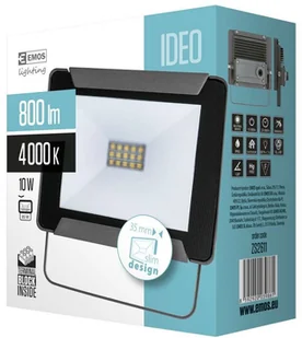 EMOS Emos LED reflektor Ideo 10 W, neutralny biały, aluminium, Grey, 13,5 x 3,5 x 10,5 cm ZS2611 - Lampy ogrodowe - miniaturka - grafika 2