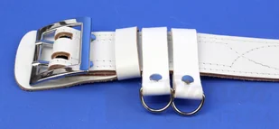 WIREX (PL) Wojskowy Pas Męski Skórzany OFICER RUBIN (PL) Skóra Licowa BIAŁY Super Wytrzymały Z Płytką I Przeszyciami P140 - Paski - miniaturka - grafika 2