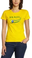 Bielizna sportowa damska - Supportershop Support sklepie Women's Brazil Supporter T-Shirt okrągłe wycięcie pod szyją, żółty, XL 5060360366098 - miniaturka - grafika 1