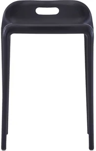 Stołki sztaplowane, 4 szt., czarne, plastikowe - Krzesła - miniaturka - grafika 3