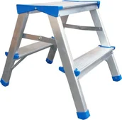 Drabiny - Braket DRABINA STOŁEK ALUMINIOWY ROZKŁADANY 44CM 1 STOPIEŃ+PODEST BR-00-7001 - miniaturka - grafika 1