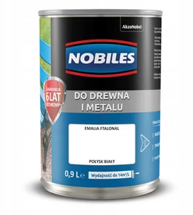 Akzo Nobel Farba do metalu i drewna Ftalonal biały połys 0,9L NOBILES AAECNP - Farby do metalu - miniaturka - grafika 2