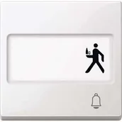 Wyłączniki światła i elektryczne - Merten Oznaczenie przełącznik kołyskowy z napisem na polu i dzwonek, system M, biel polarna połyskująca, meg3365 0319 - miniaturka - grafika 1