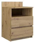 Szafki nocne - Szafka Nocna Z Szufladami I Półką Dąb Artisan A8-B14 - miniaturka - grafika 1