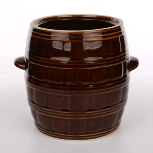 Perfect Home RĘKODZIEŁO Beczka, garnek z kamionki h-16.5 cm z pokrywką Rękodzieło 5906651045917 - Inne naczynia kuchenne - miniaturka - grafika 2