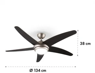 Klarstein Bolero wentylator sufitowy 134 cm oświetlenie 55W łopatki pilot VTS6-BoleroWalnuss - Wentylatory sufitowe - miniaturka - grafika 7