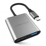 Huby USB - Wejście USB HyperDrive USB-C/4K HDMI USB 3.0 USB-C HY-HD259A-GRAY) Szary - miniaturka - grafika 1