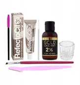 Akcesoria i kosmetyki do stylizacji brwi - RefectoCil Zestaw henna 3.1 jasny brąz woda trymer - miniaturka - grafika 1