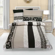 Pościel - Pościel z krepy Liście brązowo-beżowy, 140 x 200 cm, 70 x 90 cm - miniaturka - grafika 1