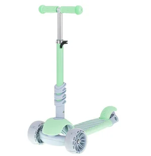 Hulajnoga trójkołowa z siedziskiem balansowa miętowo szara LED KX6625 - Hulajnogi - miniaturka - grafika 7