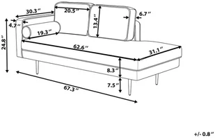 Beliani Szezlong welur szmaragdowy lewostronny MIRAMAS - Szezlongi - miniaturka - grafika 8