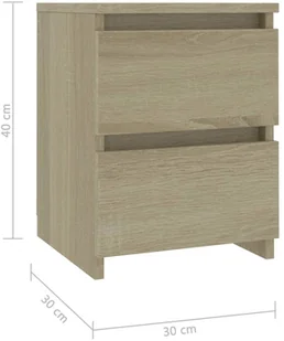vidaXL Szafka nocna, dąb sonoma, 30 x 30 x 40 cm, płyta wiórowa - Szafki nocne - miniaturka - grafika 6