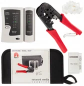 Narzędzia sieciowe - Zestaw sieć Tester Ściągacz Zaciskarka RJ45 Lan - miniaturka - grafika 1