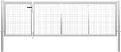 Ogrodzenia - vidaxl Brama ogrodzeniowa, stalowa, 350 x 75 cm, srebrna - miniaturka - grafika 1