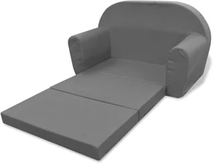 vidaXL vidaXL Sofa amerykanka dziecięca szara - Pufy i podnóżki - miniaturka - grafika 6