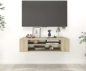 Szafki RTV - vidaXL Wisząca szafka TV, dąb sonoma, 100x30x26,5 cm, płyta wiórowa - miniaturka - grafika 1