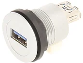 Kable USB - Schlegel 23.001.549 USB3.0-gniazdo Pinning dane, obracany przewód z zamkiem z przodu, 1 X gniazdo USB, typ A i z tyłu, 1 X gniazdo USB, typ A, srebrny 23.001.549 - miniaturka - grafika 1