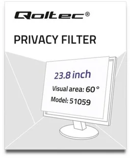 Qoltec Filtr prywatyzujący RODO | 23.8" | 16:9 - Filtry prywatyzujące - miniaturka - grafika 2