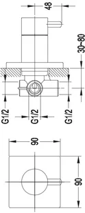 Omnires Y1263/K CR chrom Y1263/K CR - Akcesoria hydrauliczne - miniaturka - grafika 2