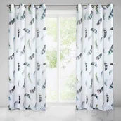 Zasłony - Eurofirany Zasłona Layla 140x250 Biała/Mix Kolorów ex-zas-layla-b+ziel-140x250-przel - miniaturka - grafika 1