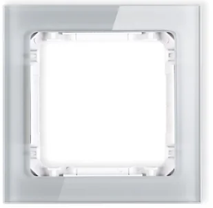 Karlik Ramka uniwersalna 1-krotna - efekt szkła (ramka: szara; spód: biały) DECO 15-0-DRS-1 - Klawisze i ramki - miniaturka - grafika 2