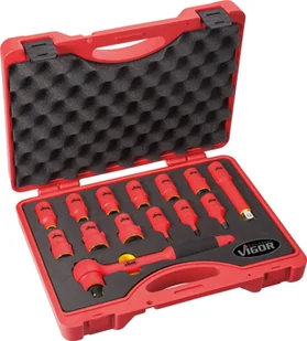 Vigor komplet kluczy nasadowych VDE v3343  Liczba narzędzi: 14, 1 sztuka - Bity - miniaturka - grafika 2