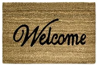 Wycieraczki - Relaxdays Wycieraczka z motywem kokosowa Welcome  40 x 60 cm podkładka mata kokosowa z antypoślizgową PCW wycieraczka wykonana z włókna kokosowego jako mata wyłapująca brud i wycieraczka wycieraczka do 10013938 - miniaturka - grafika 1