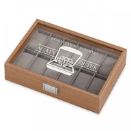 Pudełka i szkatułki - Murrano Drewniana Szkatułka Kuferek na Zegarki GRAWER Exclusive SZKT-DR12-006 - miniaturka - grafika 1