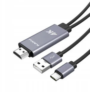 Adapter przejściówka kabel Usb-c - Hdmi 4K Szary - Złącza, przejściówki, adaptery - miniaturka - grafika 2