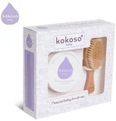 Balsamy i oliwki dla dzieci - KOKOSO Baby Kokoso Baby Brush Set zestaw prezentowy Niemowlak Bez Ciemieniuchy - miniaturka - grafika 1
