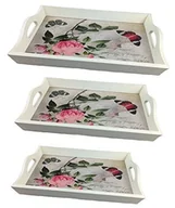 Tace i patery - GMMH drewniana taca motyle różowa 3-częściowy zestaw ln47  2 taca na kołdrę taca do serwowania taca drewniana taca do serwowania - miniaturka - grafika 1