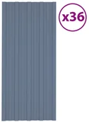 Pokrycia dachowe - shumee Panele dachowe 36 szt. stal galwanizowana szare 100x45 cm - miniaturka - grafika 1