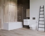 Parawany nawannowe - Radaway Idea PN DWJ+S 150 zabudowa nawannowa 1500x1500 chrom przejrzyste front prawy 10042150-01-01R 10042150-01-01R - miniaturka - grafika 1