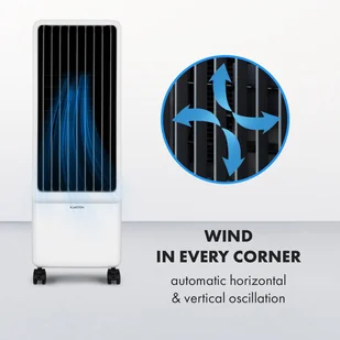 Klarstein Klarstein Maxflow Smart, chłodnica powietrza 3 w 1, wentylator, nawilżacz powietrza, 5 l, Wi-Fi, pilot zdalnego sterowania, 2x pakiet lodowy HTR8-Maxflow W - Klimatory - miniaturka - grafika 8