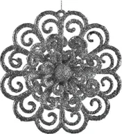 Ozdoby bożonarodzeniowe - Witek Home Witek Home 3x Ozdoba świąteczna kwiat srebrna 276906 - miniaturka - grafika 1